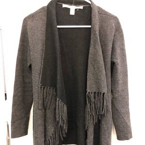 Beautiful fringe grey cardigan wrap